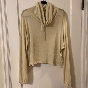 Cropped cowl neck light weight top